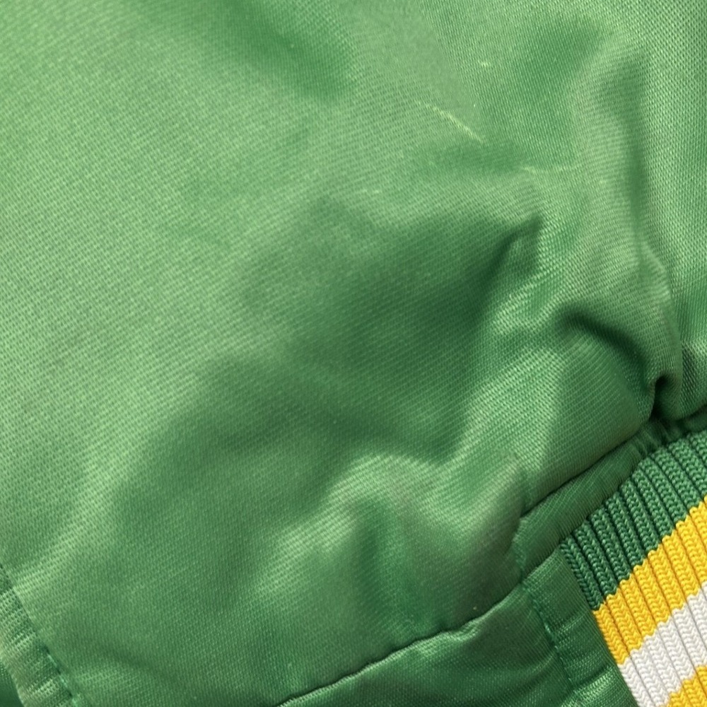 Boston Celtics Jacket Mens L Green Good Vintage Satin Bomber Spellout - Picture 3 of 11